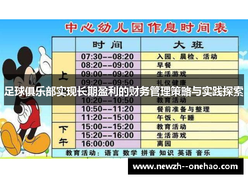 足球俱乐部实现长期盈利的财务管理策略与实践探索 足球俱乐部实现长期盈利的财务管理策略与实践探索